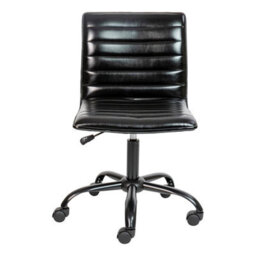 Fwstyle Black Faux Leather Low Back Designer Office Chair - thumbnail 5
