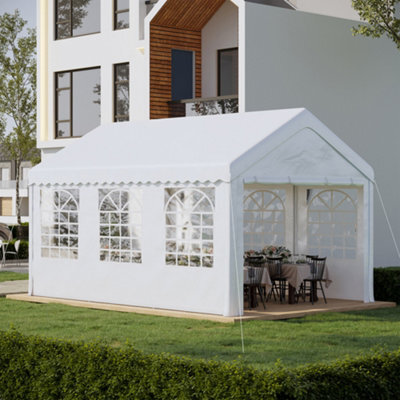 Outsunny 6M Garden Gazebo Portable Carport Shelter W/ Removable Sidewalls&doors - image 1
