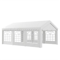 Outsunny 6M Garden Gazebo Portable Carport Shelter W/ Removable Sidewalls&doors - thumbnail 2
