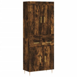 Berkfield Elegant Highboard Smoked Oak 69.5X34X180 Cm Engineered Wood - thumbnail 1