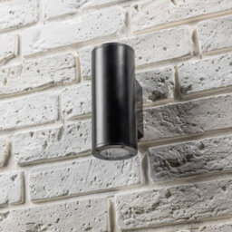 CGC Lighting Cgc Black Up And Down Gu10 Wall Light Curved Outdoor Garden Ip54 Weatherproof Polycarbonate Outside Door Patio Wall Lamp - thumbnail 4