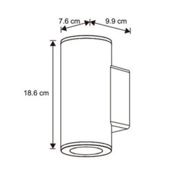 CGC Lighting Cgc Black Up And Down Gu10 Wall Light Curved Outdoor Garden Ip54 Weatherproof Polycarbonate Outside Door Patio Wall Lamp - thumbnail 5