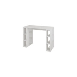 Decortie Modern Colmar 106Cm Working Desk Particleboard 3 Open Shelves Wall Fix H75Xw106Cm, White - thumbnail 3