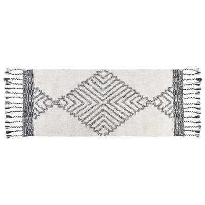 Beliani Rug Eray Light Beige 80 X 150 Cm Cotton - image 1