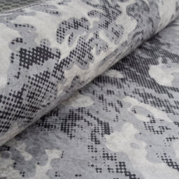 Loomed Washable Non-Slip Silver Grey Marble Area Rug 80Cm X 150Cm - thumbnail 9