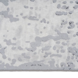 Loomed Washable Non-Slip Silver Grey Marble Area Rug 80Cm X 150Cm - thumbnail 5