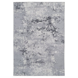 Loomed Washable Non-Slip Silver Grey Marble Area Rug 80Cm X 150Cm - thumbnail 1