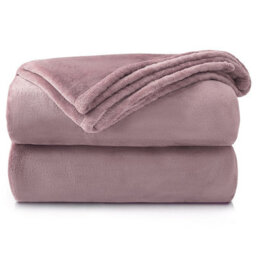 Velosso Soft Touch Luxurious Faux Mink Throw Blanket - Perfect For Bed - Sleek Decor, Minimalist Soft Weave - 150Cm X 200Cm, Mauve
