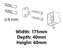Bisk 4-Hook Quad Hanger Wall Dressing-Gown Towel Bathroom Black Powder Coated Zamak - thumbnail 2