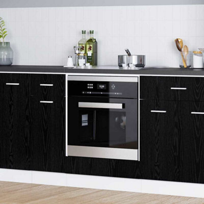 Walplus Oven Cabinet Black Oak 60 X 46 X 81.5 Cm Engineered Wood - image 1