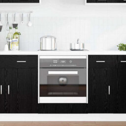 Walplus Oven Cabinet Black Oak 60 X 46 X 81.5 Cm Engineered Wood - thumbnail 4