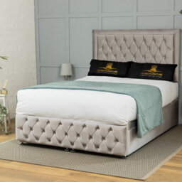 UKBEDFURNITURE Kingston Plush Silver End Opening Divan Ottoman Bed With 54 Inch Headboard - thumbnail 2