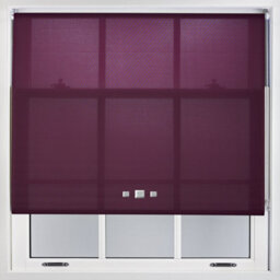 Furnished Trimmable Roller Blind With Triple Square Eyelets And Metal Fittings - Aubergine Daylight Shade (W)150Cm X (L)210Cm - thumbnail 1