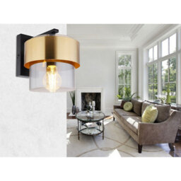 Luminosa Lighting Luminosa Milley Wall Lamp Matt Black Glass Shade 1X E27 - thumbnail 4