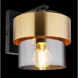 Luminosa Lighting Luminosa Milley Wall Lamp Matt Black Glass Shade 1X E27 - thumbnail 3