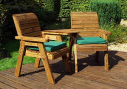 Charles Taylor Trading Twin Companion Set Angled With Cushions - W180 X D90 X H98 - Fully Assembled - Green - thumbnail 5
