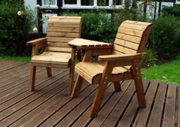 Charles Taylor Trading Twin Companion Set Angled With Cushions - W180 X D90 X H98 - Fully Assembled - Green - thumbnail 3