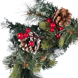 Beliani Pre-Lit Snowy Christmas Garland 270 Cm Green Paimio - thumbnail 6
