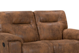 Suede Brown Faux Leather 3 + 2 + 1 Seater Manual Recliner Sofa And Armchair Set For Living Room Murcia - thumbnail 6