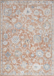 Livabliss Lillian-Washable Brown Blue Traditional Vintage Boho Living Dining Rug 200 X 275 Cm Easy Care, Non Shedding - thumbnail 1