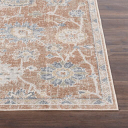 Livabliss Lillian-Washable Brown Blue Traditional Vintage Boho Living Dining Rug 200 X 275 Cm Easy Care, Non Shedding - thumbnail 5