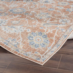 Livabliss Lillian-Washable Brown Blue Traditional Vintage Boho Living Dining Rug 200 X 275 Cm Easy Care, Non Shedding - thumbnail 4