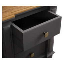 Furniture 48 Bewley Oak And Charcoal Grey Painted 3 Drawer Bedside Chest - thumbnail 3
