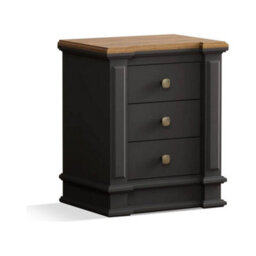 Furniture 48 Bewley Oak And Charcoal Grey Painted 3 Drawer Bedside Chest - thumbnail 2