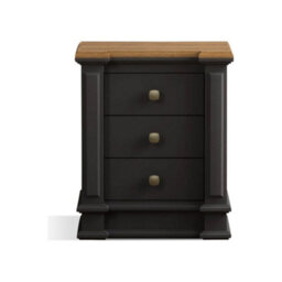 Furniture 48 Bewley Oak And Charcoal Grey Painted 3 Drawer Bedside Chest - thumbnail 1