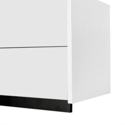 Abrihome White High-Gloss Tv Unit With Black Legs, Minimalist Cabinet With Doors & Drawers, Modern Media Storage For Living Rooms - thumbnail 4