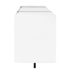 Abrihome White High-Gloss Tv Unit With Black Legs, Minimalist Cabinet With Doors & Drawers, Modern Media Storage For Living Rooms - thumbnail 5