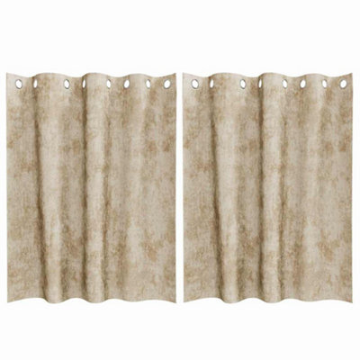 Berkfield Classic Curtain With Curtains 2 Pcs Cream 140 X 140 Cm Velvet - image 1