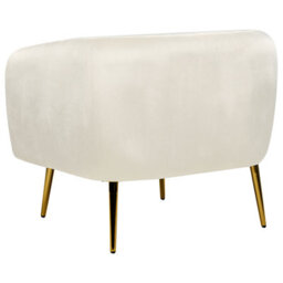 Beliani Armchair Laconia Velvet Off-White - thumbnail 5