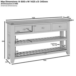 The Furniture Market Cheshire Whitewash Oak Large Console Table With Three Drawers - thumbnail 9
