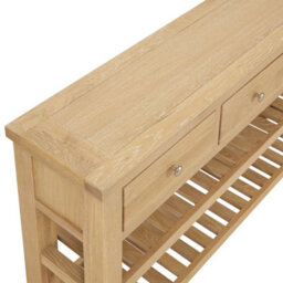 The Furniture Market Cheshire Whitewash Oak Large Console Table With Three Drawers - thumbnail 5