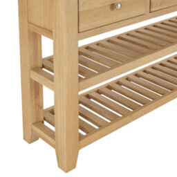 The Furniture Market Cheshire Whitewash Oak Large Console Table With Three Drawers - thumbnail 6