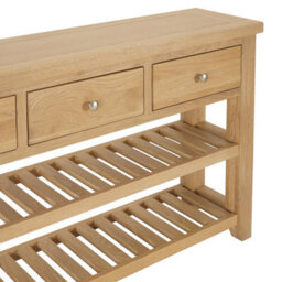 The Furniture Market Cheshire Whitewash Oak Large Console Table With Three Drawers - thumbnail 7