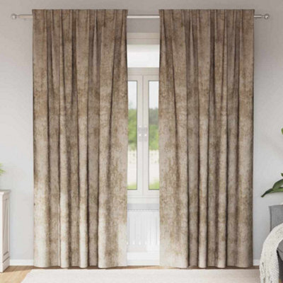 Berkfield Curtain With Curtains 2 Pcs Champagne 260 X 140 Cm Velvet - image 1