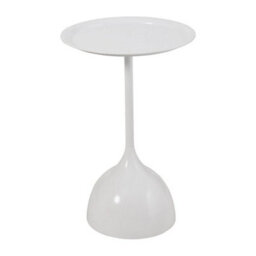 White Round Coffee Table Metal Iron Side Desk Small Round Wine - thumbnail 2