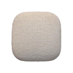 Wyld Haus Olbia Bouclé Square Footstool, Cream Cotton, Mango Wood Legs - thumbnail 9