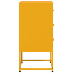 Berkfield Bedside Cabinets 2 Pcs Mustard Yellow 36X39X78 Cm Steel - thumbnail 5