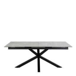 Wyld Haus Perth 200-240Cm Grey Ceramic Extendable Dining Table With Black Cross Base - thumbnail 3