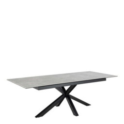 Wyld Haus Perth 200-240Cm Grey Ceramic Extendable Dining Table With Black Cross Base - thumbnail 4