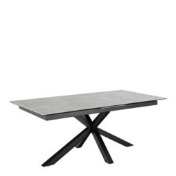 Wyld Haus Perth 200-240Cm Grey Ceramic Extendable Dining Table With Black Cross Base - thumbnail 2