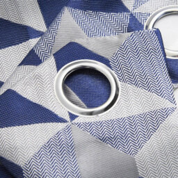 Luxury Living Zandi Ring Top Curtains Blue/silver - thumbnail 2