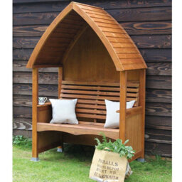 Afk Cottage Arbour Wooden Garden Seat Chair Outdoor Beech Stain Fsc - thumbnail 1