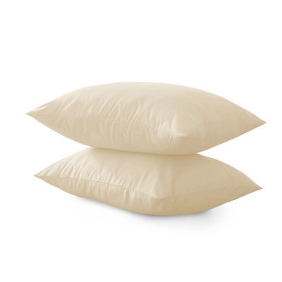 Bedlooms Cream Free Plain Brushed Microfiber Pillowcase 50Cm X 75Cm, Soft Hypoallergenic Sofa Pillow And Bed Pillow, Set Of 2 - image 1