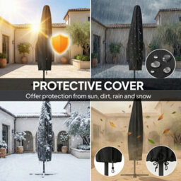 Outsunny 3 M Garden Cantilever Parasol With Solar Light, Rotation, Wine Red - thumbnail 8