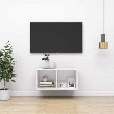 Berkfield Wall-Mounted Tv Cabinet White 37X37X72 Cm Engineered Wood - image 1