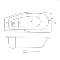Plum&clay Poca Right Hand Acrylic Space Saver Bath With Bath Screen, Front Panel & End Panel (L)1690mm (W)690mm - thumbnail 4